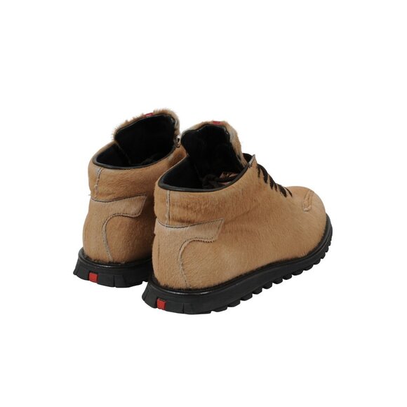 Prada Hiking Boots Size US7.5 UK6.5 Brown Tan Ponyhair Linea Rossa Vintage Sport main image 8